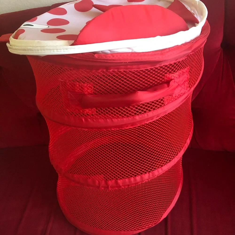 IKEA Collapsible Korall Fisk Red Mesh Basket Kids Toy Organizer